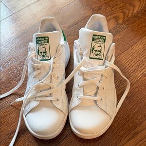 Adidas Kids' Stan Smith White and Green Sneakers